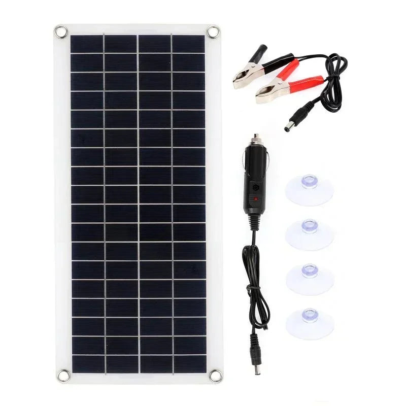 PowerSun | Solarpanel 15W | Dual USB & DC Ausgang | Kompakt und Effizient