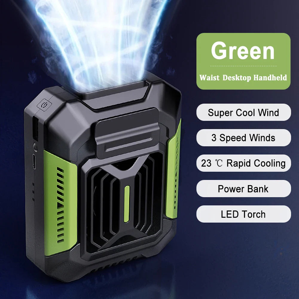 Venturio 3-in-1 Clipventilator | Mit LED & Powerbank | Tragbar & Leistungsstark | 4000 mAh Akku