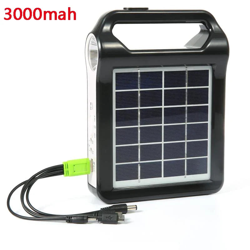 SolixCamp Set | Tragbares Solarstrom-Kit Mit LED & USB | 2400 mAh Akku | Für Camping & Outdoor