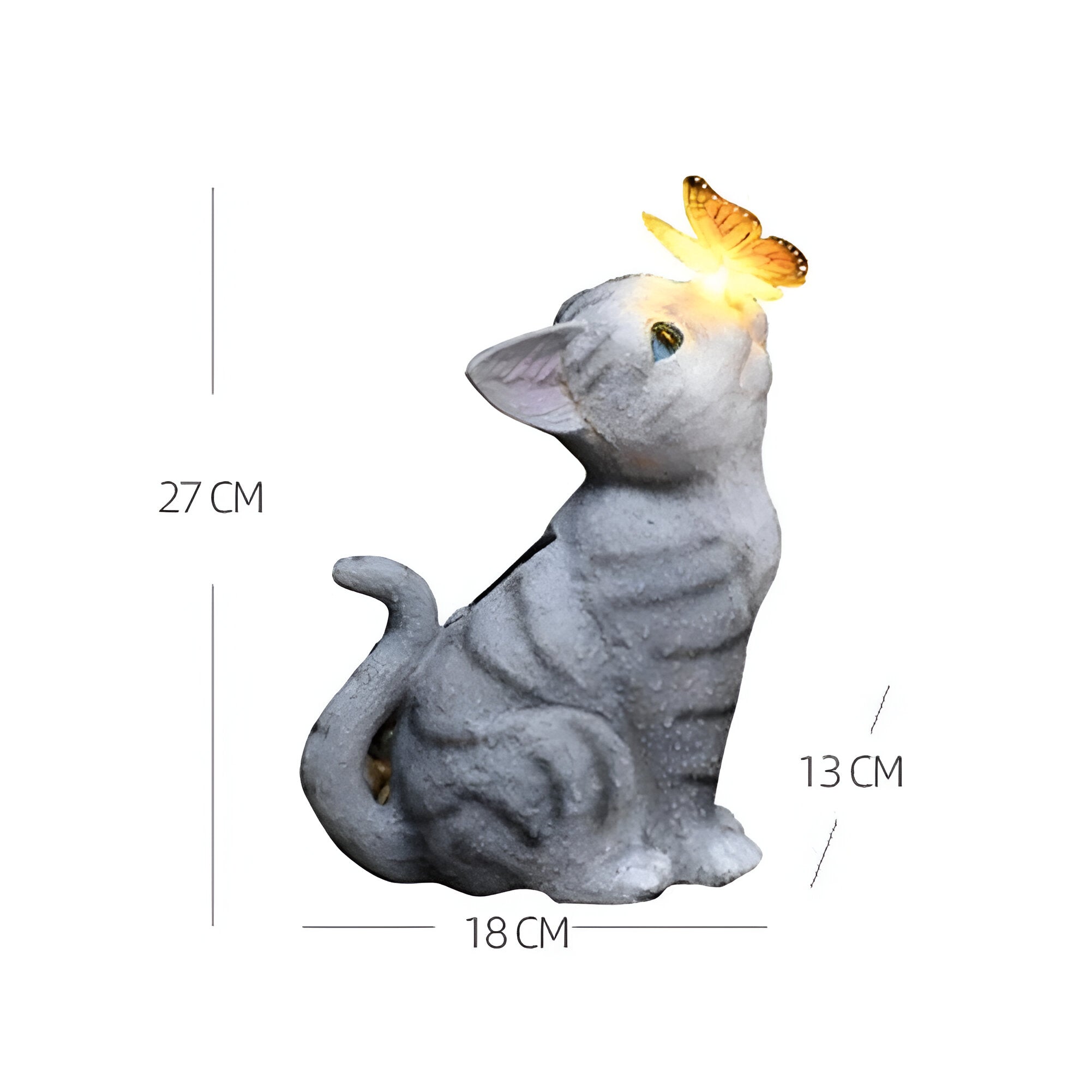 SolarPaw LightCat | Solar-Katzenfigur | 100% Solarbetrieben & Wetterfest | Für Garten & Balkon