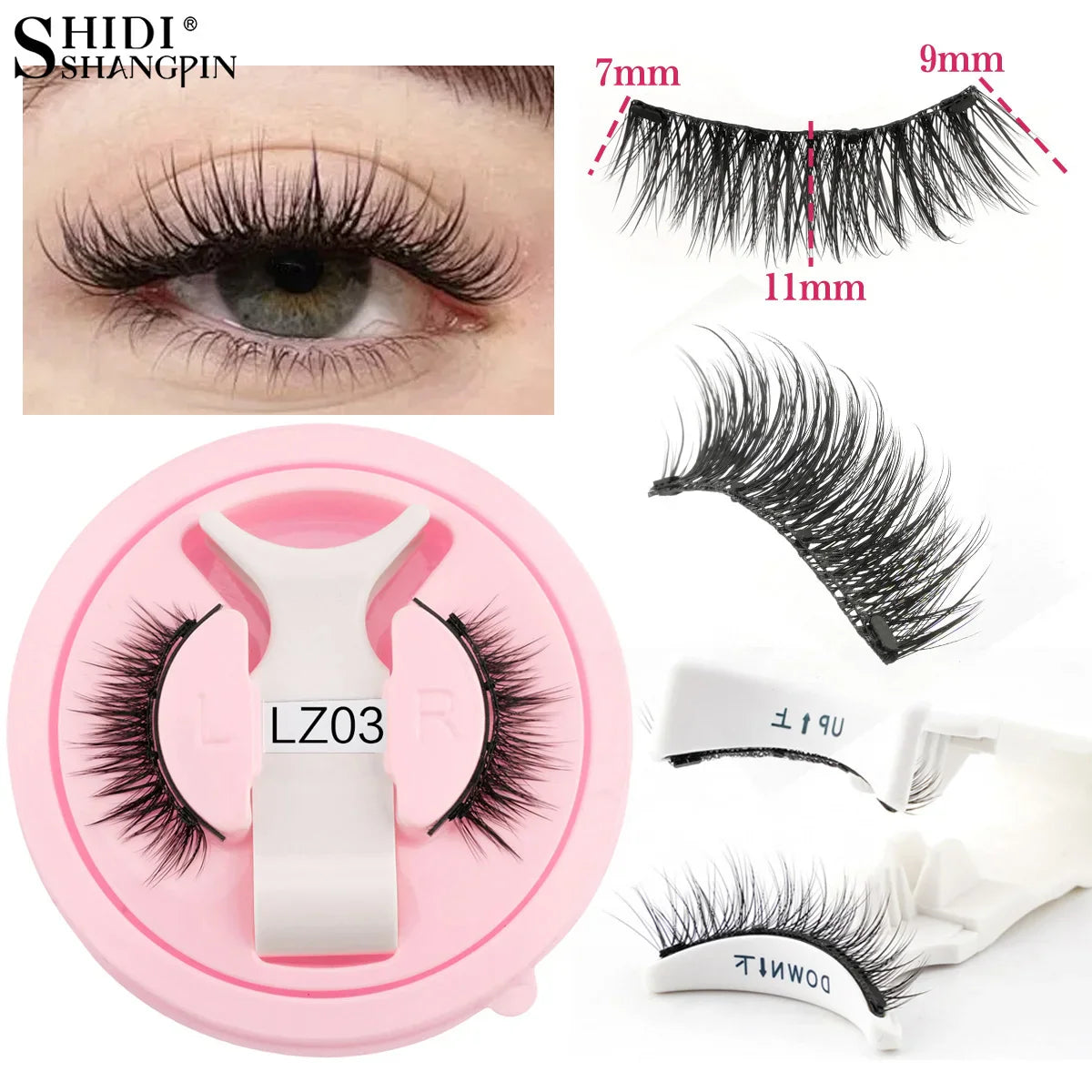 LuxeLash Magnetic Eyelashes | Wiederverwendbar | 1 Paar mit Magnetischer Pinzette | Handgemacht & Natürlich