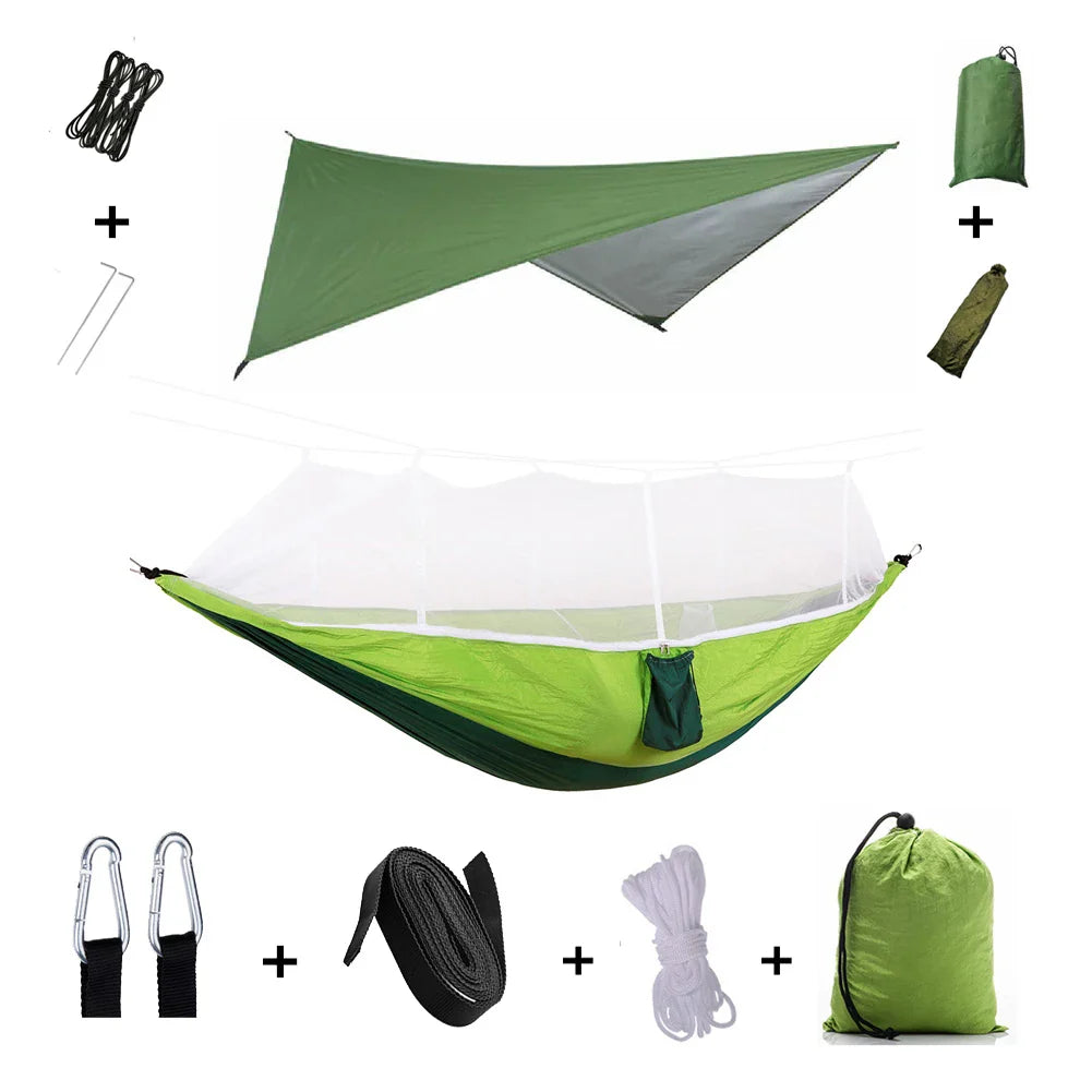 Nomaterra Hängematte | Mit Moskitonetz & Tarp | Ultraleicht & Wetterfest | Für Outdoor & Trekking