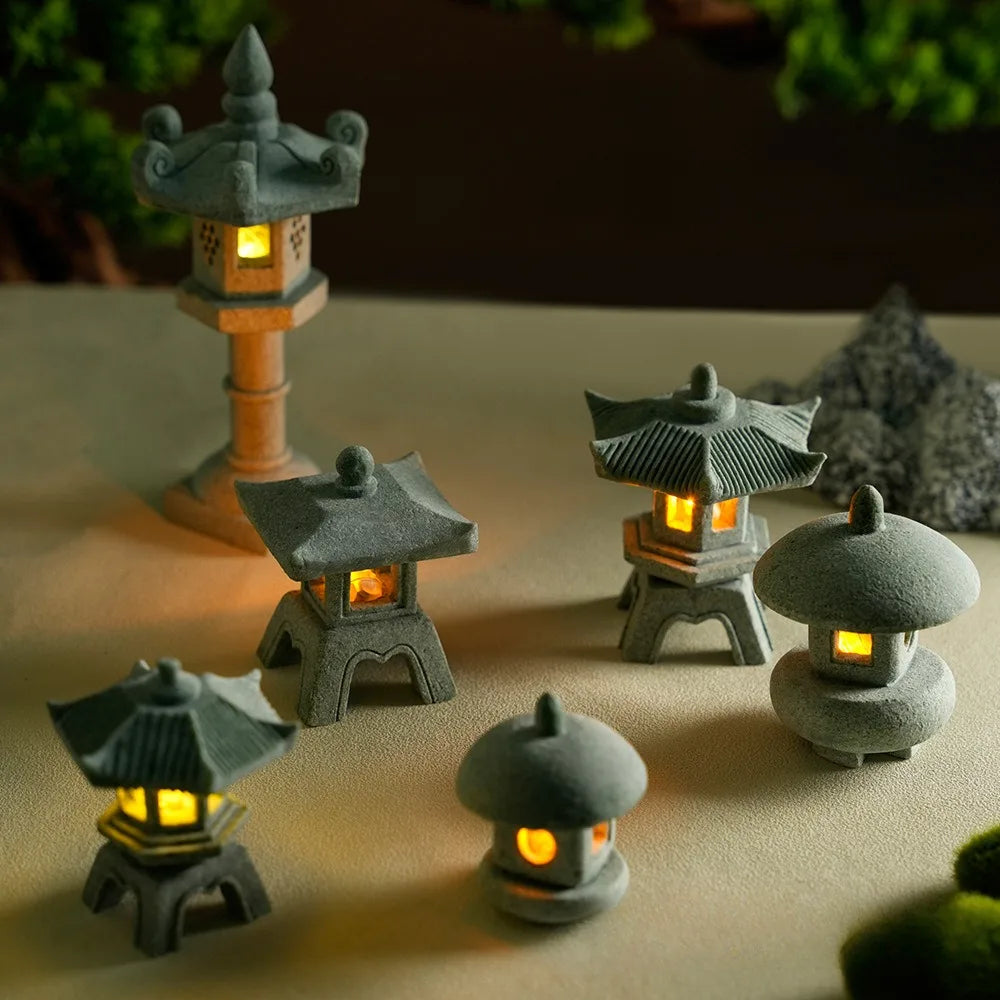 SereniStone Mini-Pagode | Sandstein Deko | Für Garten & Bonsai | Zen Flair