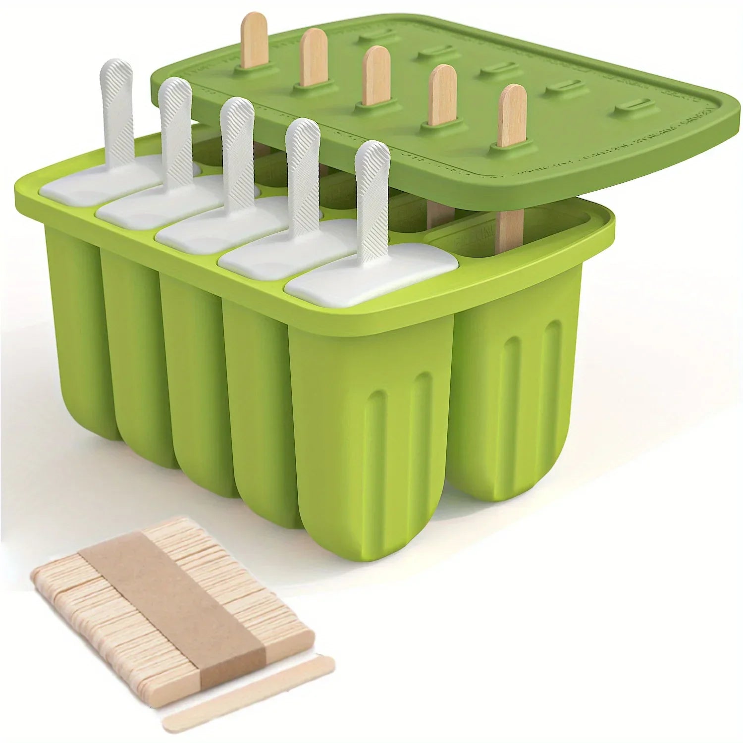 PopFreeze | Silikon Eisformen-Set | BPA-frei & Wiederverwendbar | Mit Holzstielen für DIY Eis