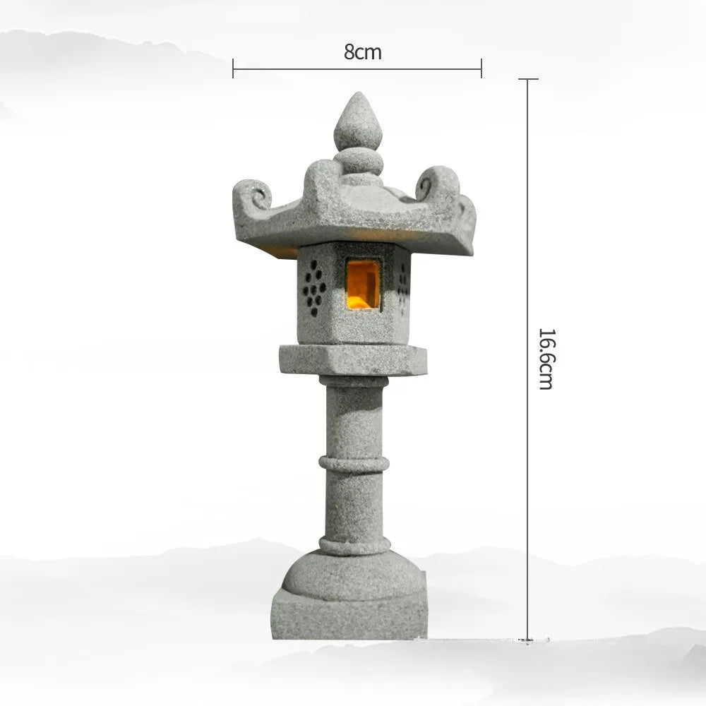SereniStone Mini-Pagode | Sandstein Deko | Für Garten & Bonsai | Zen Flair
