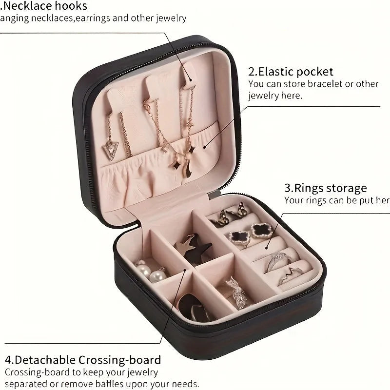 Veloura JewelCase | Schmuckorganizer Reiseetui | Kompakt & Elegant | Für Ringe, Ketten & Co.