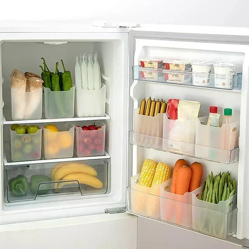 FreshBox | Kühlschrank Aufbewahrungsbox | Stapelbar & Transparent | Für Obst, Gewürze & Snacks