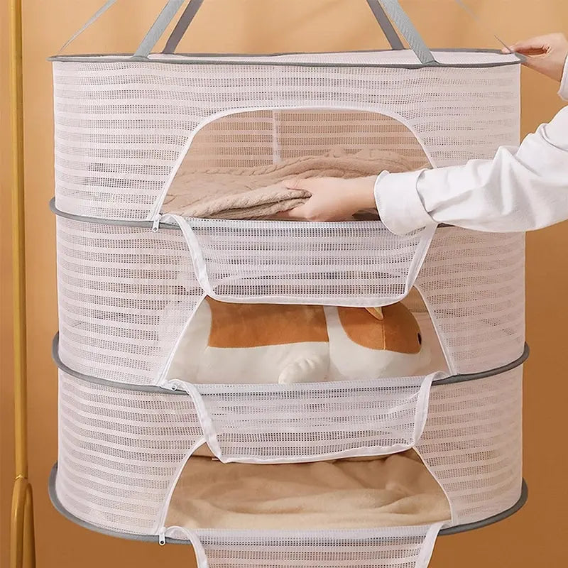 FlexiDry Trockennetz | Faltbar & Kompakt | Schnelltrocknendes Mesh-Design | 3 Ebenen