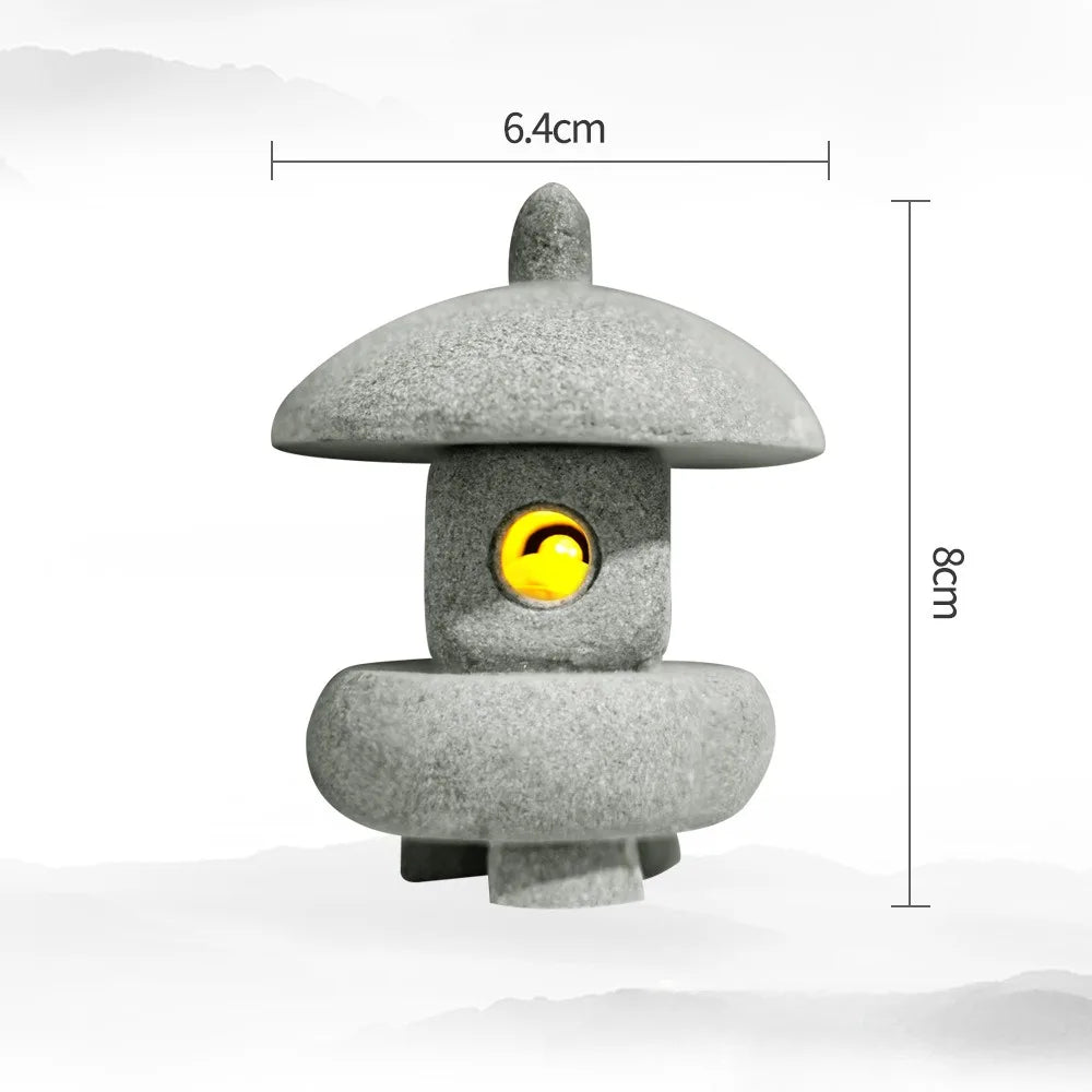 SereniStone Mini-Pagode | Sandstein Deko | Für Garten & Bonsai | Zen Flair
