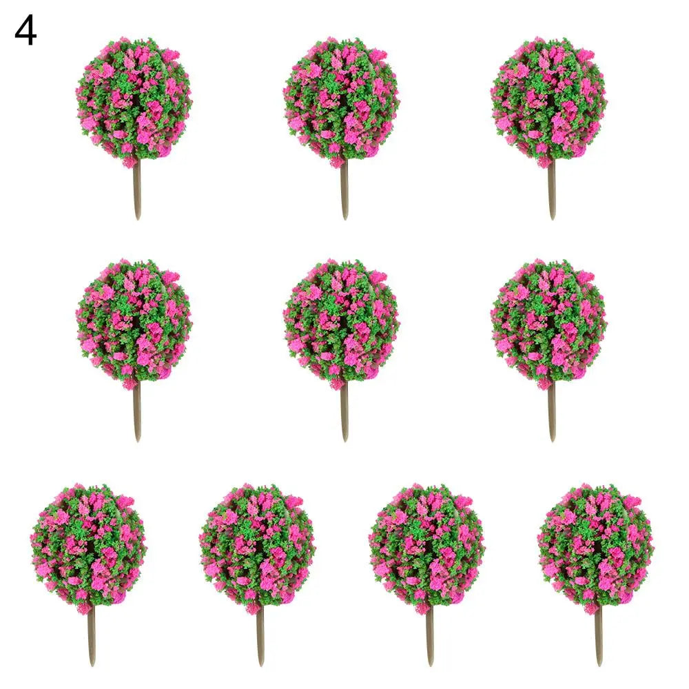 Floranimo Mini Bäume | 10er Set | Bunt & Realistisch | Für Modelle & Dioramen | Flexible Deko-Idee