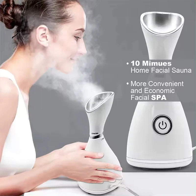 HydraGlow Nano Facial Steamer | Kompakt & Wiederaufladbar | Feuchtigkeitsboost & Hautstraffung