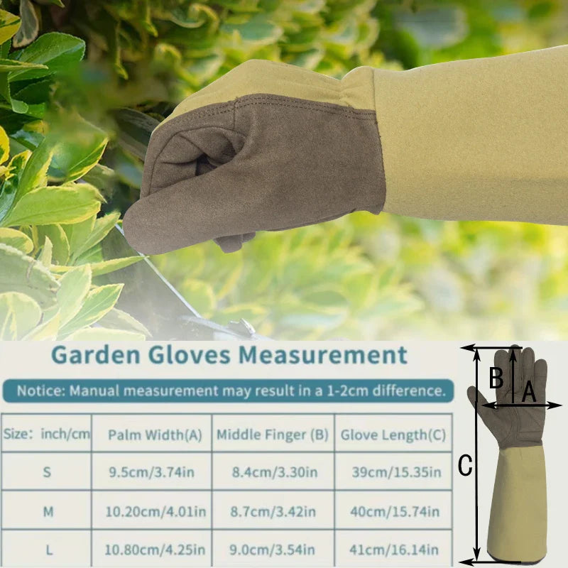 GardenGuard Dornenhandschuhe | Atmungsaktiv & Robustes Mikrofaserleder | Für Gärtnerinnen