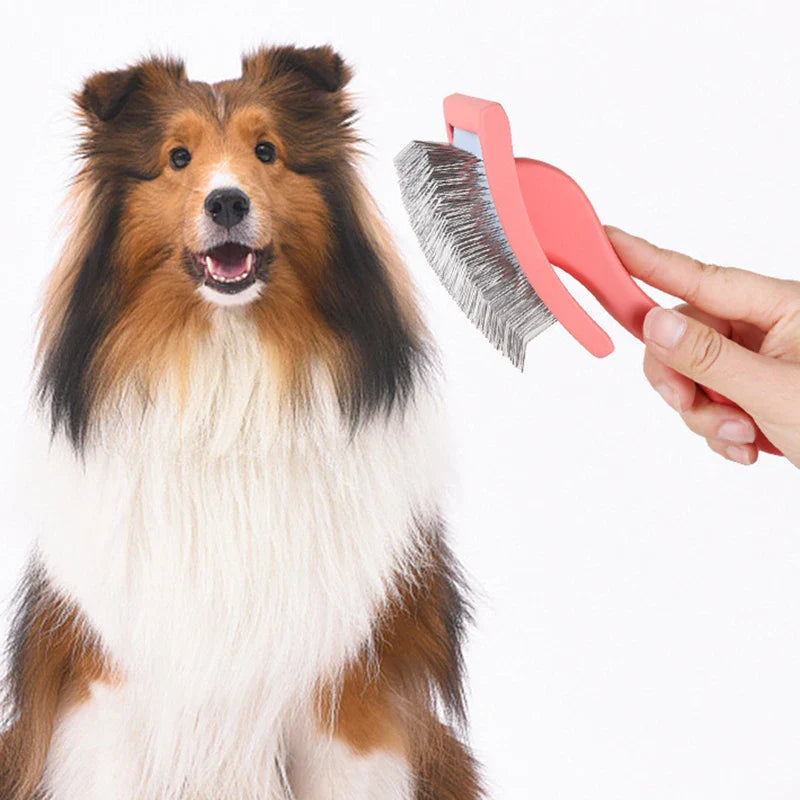 EcoPaws | Fellpflegebürste mit Holzgriff | Nachhaltig, ergonomisch & effektiv gegen Unterwolle | Für Hunde & Katzen mit mittlerem bis langem Fell