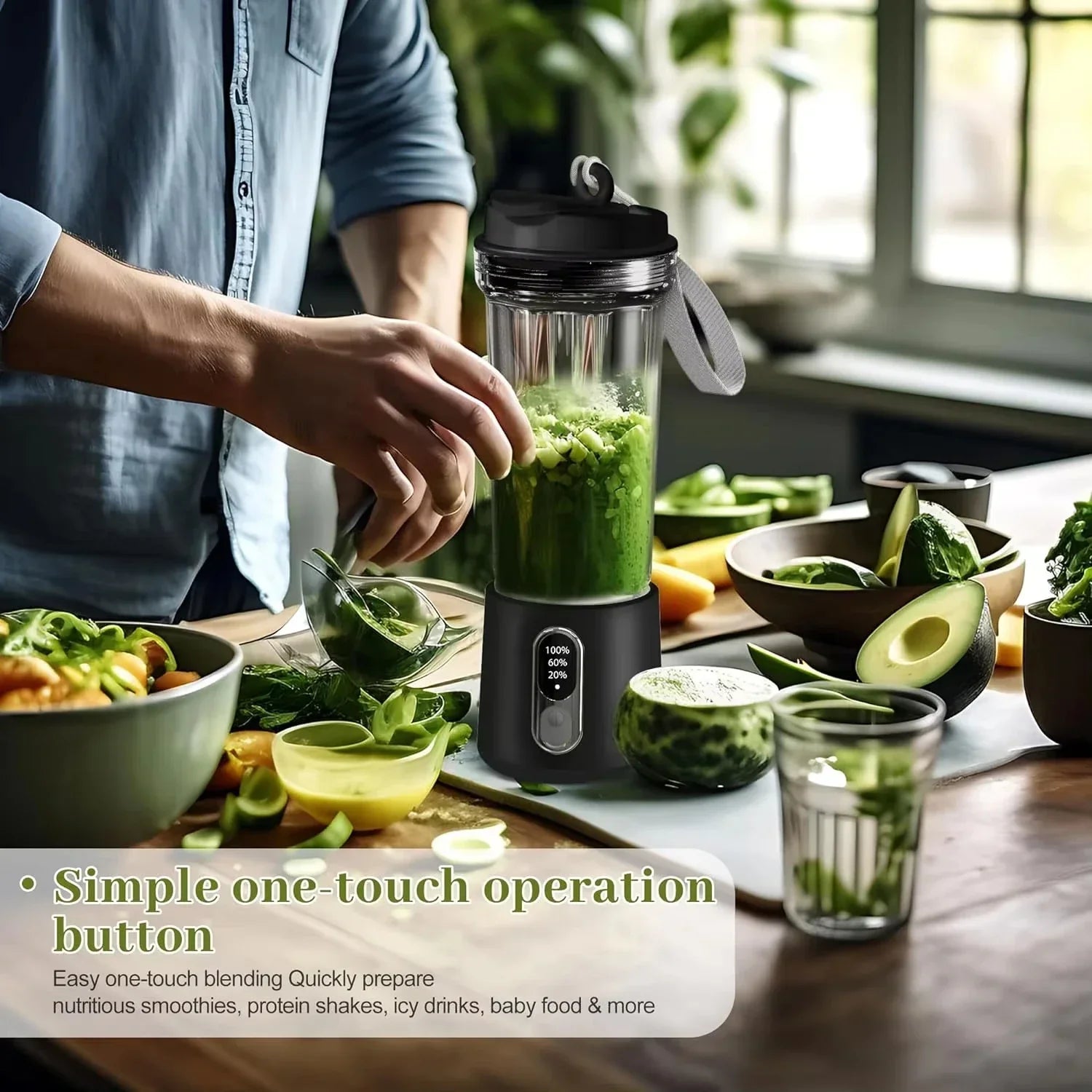 BlendGo | Tragbarer Mixer | USB-aufladbar | Für Smoothies & Fruchtsäfte