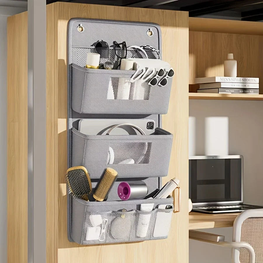 FlexiStore | Wandorganizer Stoff | Mit Sichtfenster & Praktischen Haken | Mehrere Fächer