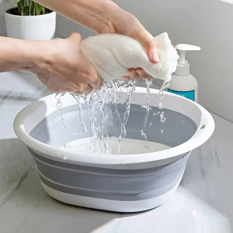 FlexiWash | Faltbare Waschschüssel aus Kunststoff | Kompakt & Tragbar | Für Bad, Küche & Outdoor | 38 cm Durchmesser