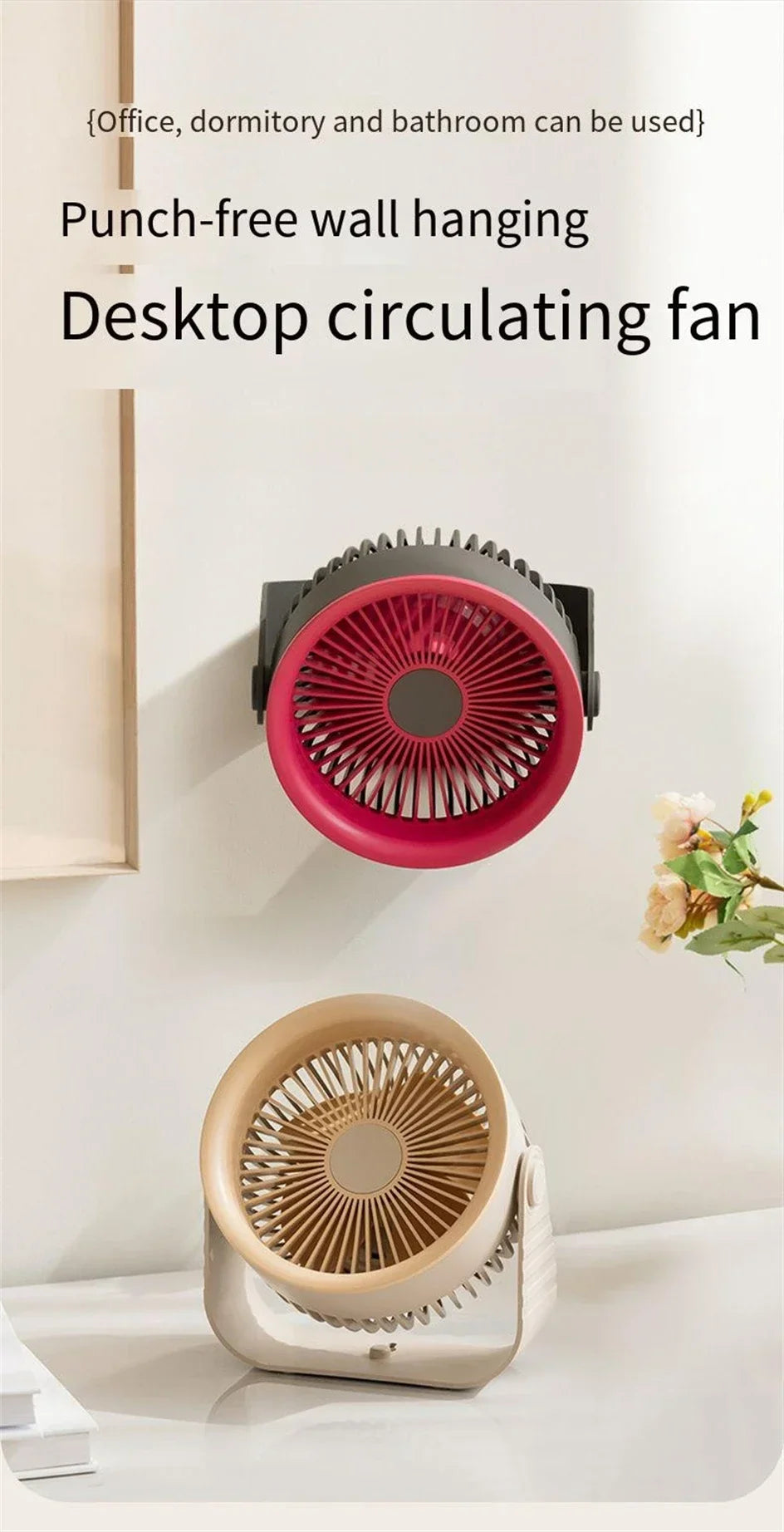 Brisano Mini Ventilator | 3600 mAh Akku | 4 Stufen & USB | Kompakt & BPA-frei