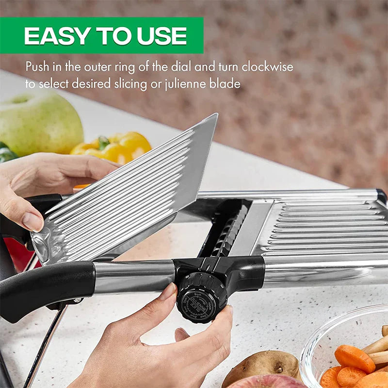 CutMaster Mandoline | Verstellbar & Präzise | Edelstahlklingen | Für Gemüse & Obst
