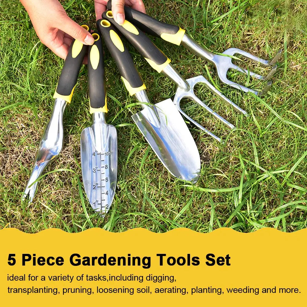 Plantiva Gartenwerkzeug Set | Edelstahl & Ergonomisch | Mit Handschuhen & Skala