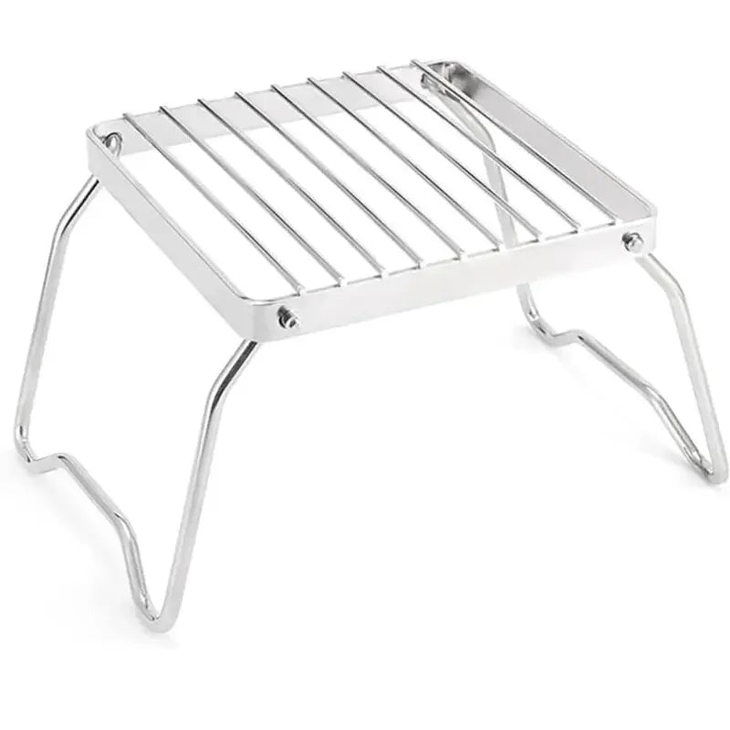 FlameRack Klappgrillständer | Edelstahl & Faltbar | Für Outdoor & Camping | 3 cm Packmaß