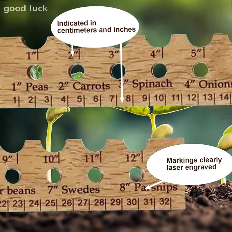 PlantPerfect SeedGuide | Präzises Aussäen für Gesunde Pflanzen | Robustes Holz | Ideal für Gemüse & Kräuter