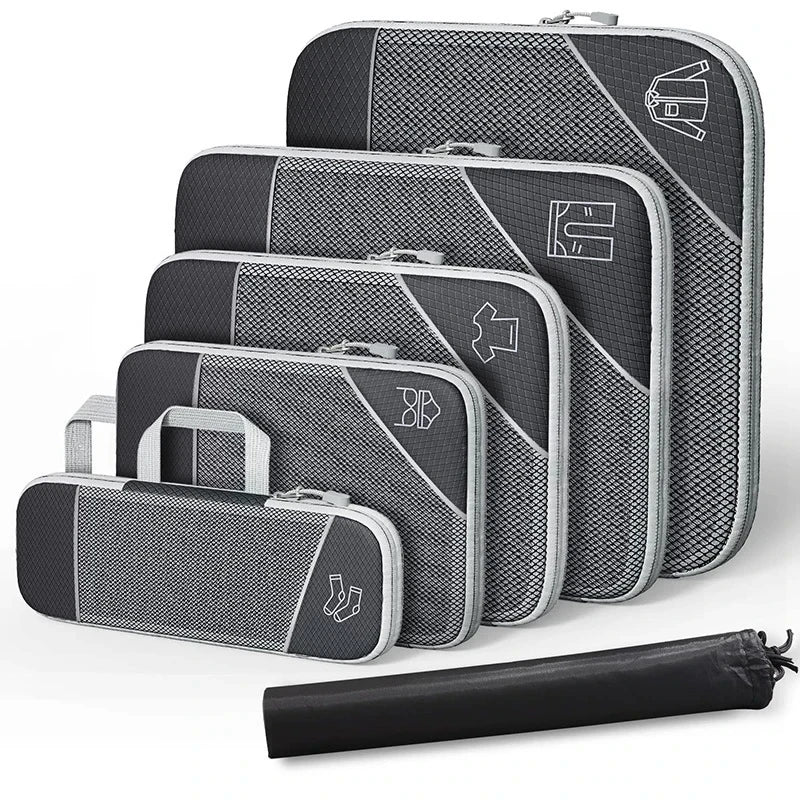 PackMate | Reise Organizer Set | Komprimierbar und Wasserabweisend | 6-teilig