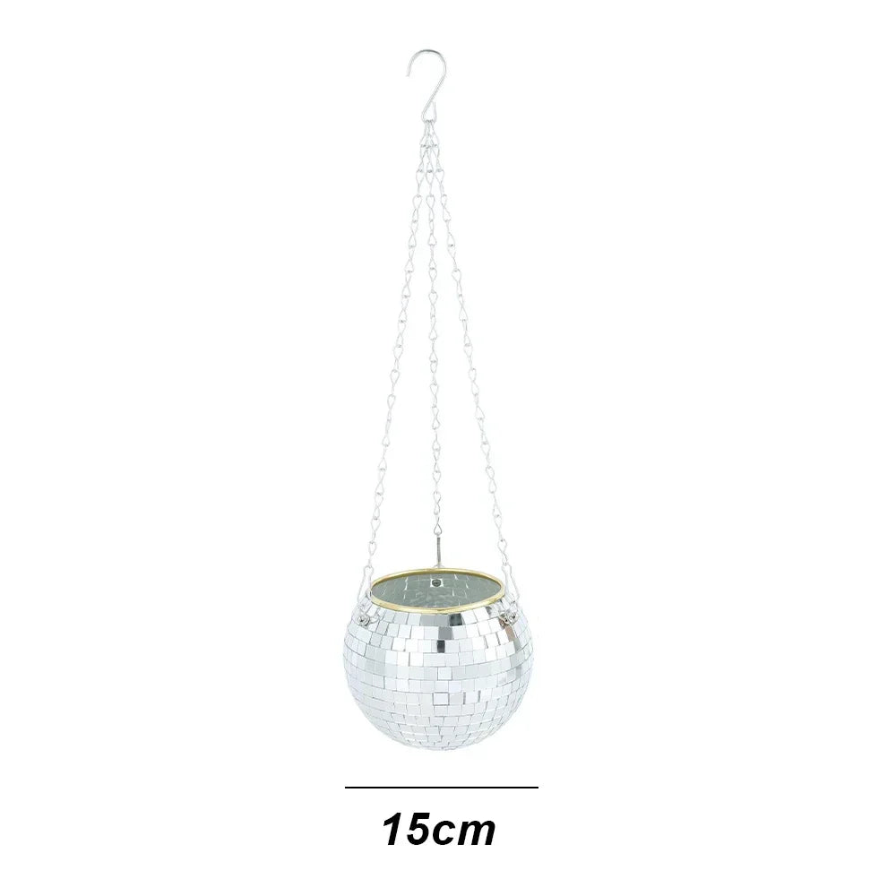 GlowSphere Lunara | Disco Pflanzenhänger | Retro-Design | Für Boho- & Urban Jungle Styles