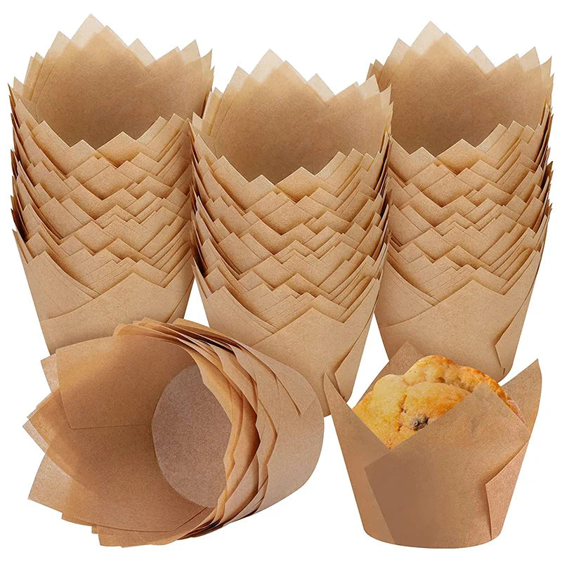 Delicia | Tulpenförmchen für Muffins & Cupcakes | Hitzebeständig, Fettabweisend, 200 Stück | Backen & Events