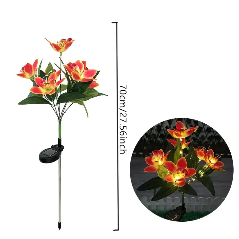 OrchidGlow SolarLight | Solar Orchideen-Gartenleuchte | Farbwechselnd | Wetterfest & Einfach zu Installieren