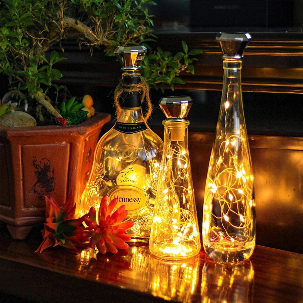 GlowBottle | Solar Flaschenlicht | Kupferdraht Lichterkette | Flexibel für Dekoration & Events