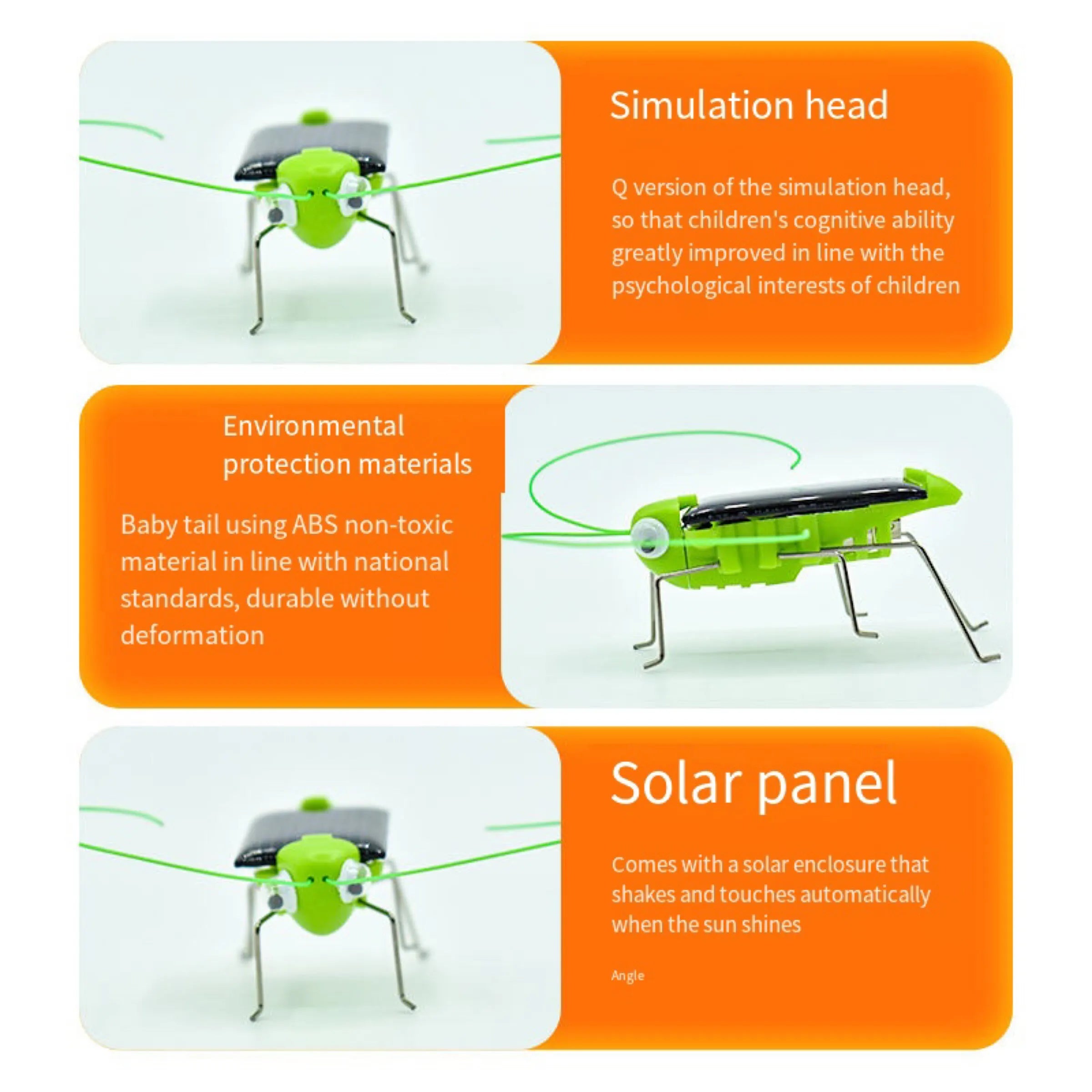 SolarTrek | Solar-Grashüpfer Spielzeug | Bewegende Lernhilfe | Ohne Batterien