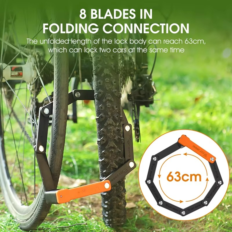 SecureRide VeloLock | Faltschloss für Fahrräder | Hochsicher & Wetterfest | Kompakt & Tragbar
