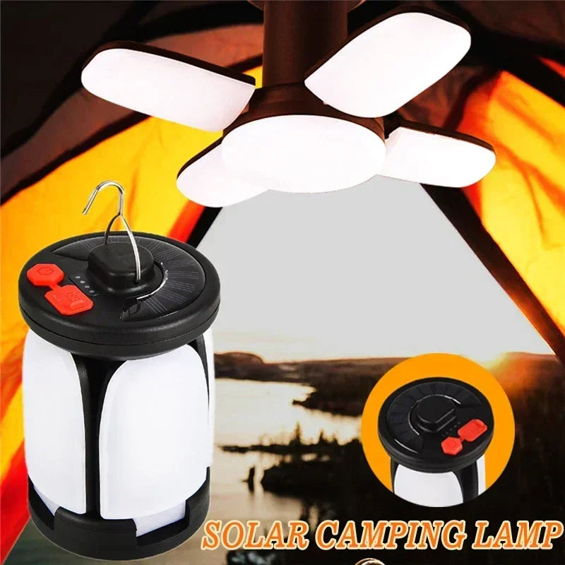 SOLARIGHT Solar Campinglampe | 6 Leuchtmodi | Powerbank Funktion | USB & Solar-Ladung