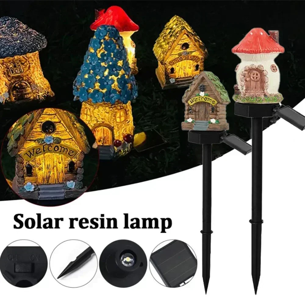 Glowhaus Solarleuchte | Märchenhaus-Gartenlampe | Warmweiß & Wetterfest | Mit Solarmodul