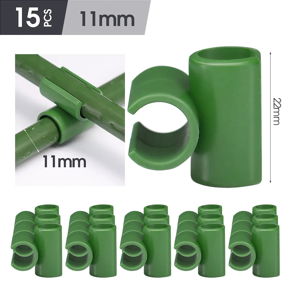 TrelliSnap Connect | 15er-Set Kreuzverbinder für Pflanzenstützen | Für .8–2.0 cm Stäbe | Verstellbare Klammern für Rankgitter & Pflanzengerüste