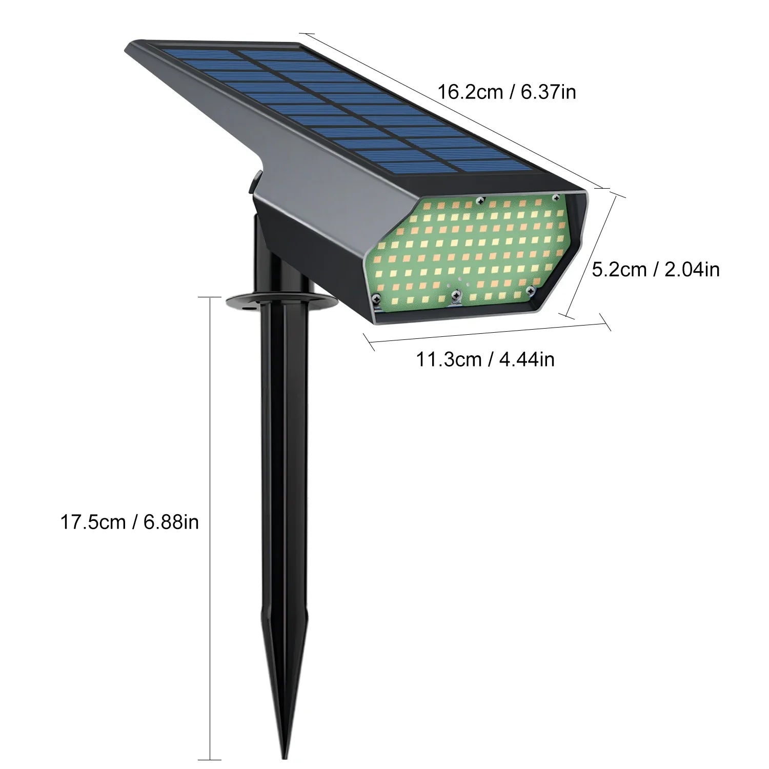 Solastra Gartenstrahler | 92 LEDs mit 2 Lichtfarben | IP65 Solarbetrieben | Für Rasen, Weg & Beet