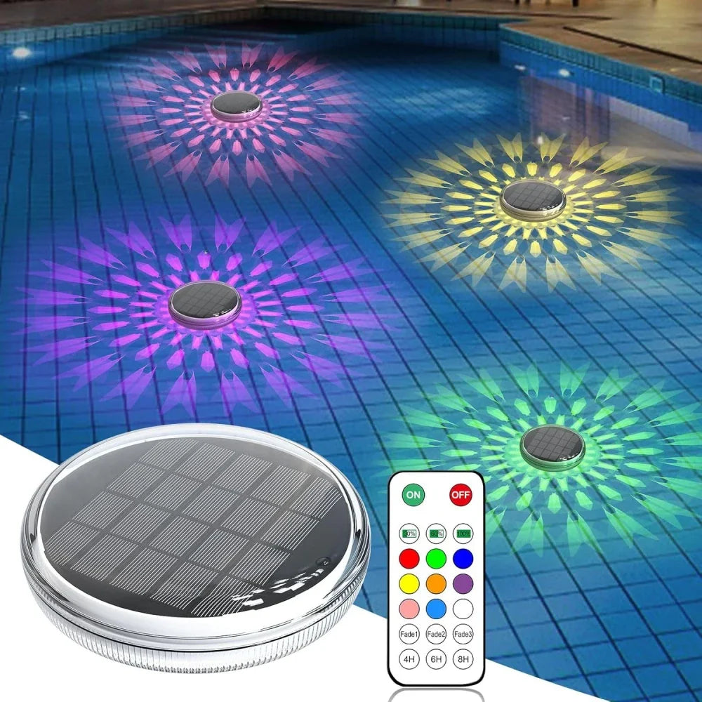 GlowWave | Solar Poollicht | 16 Farben & Fernbedienung | IPX7 Wasserdicht