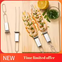 GrillCraft ProSkewers | Edelstahlspieße | Doppelzinken & Schieberegler | Für BBQ & Grillen