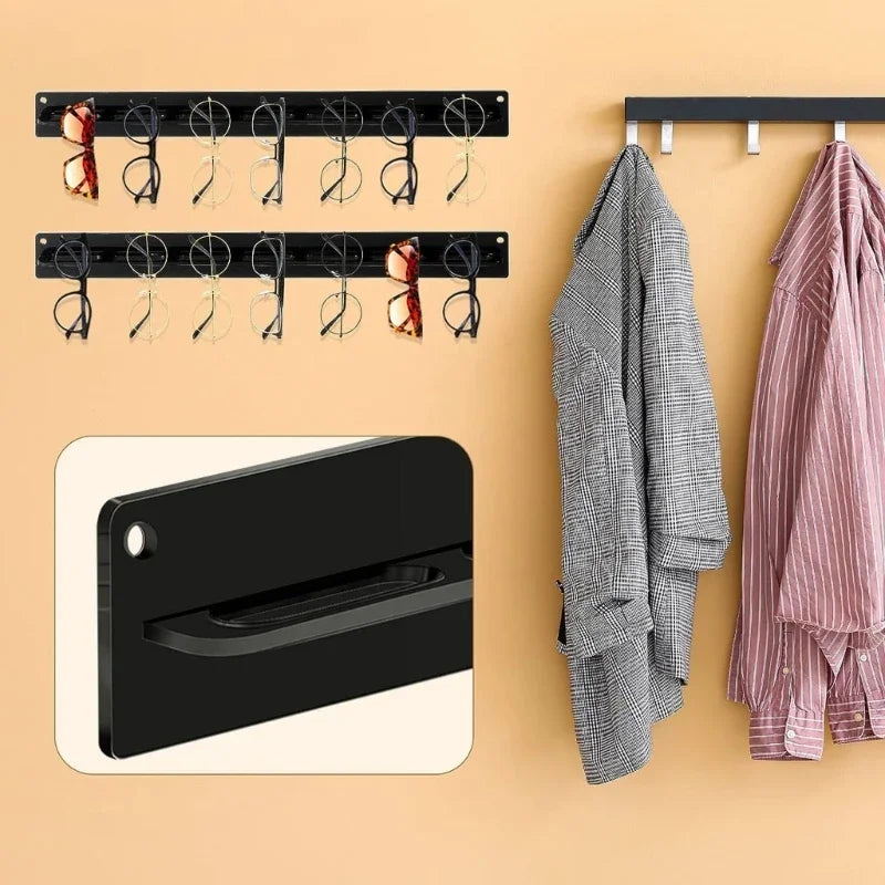 Brilano Brillen Wandhalter | Acryl Display | Platzsparend | Für Sonnen- & Lesebrillen | Transparent oder Schwarz