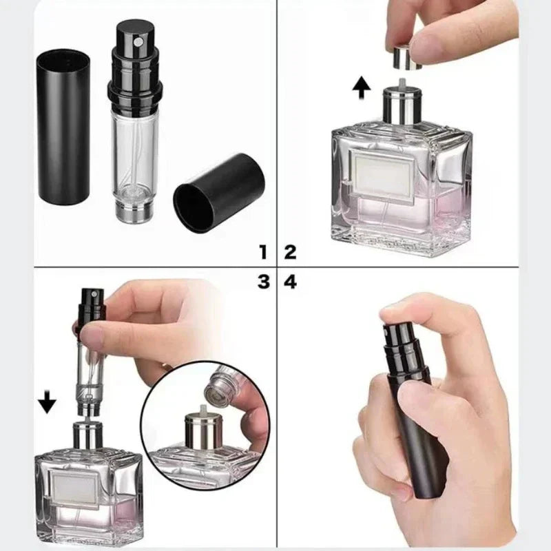Scentova Parfümzerstäuber | 5ml Reisegröße | Auslaufsicher & Nachfüllbar | Edles Design für Unterwegs