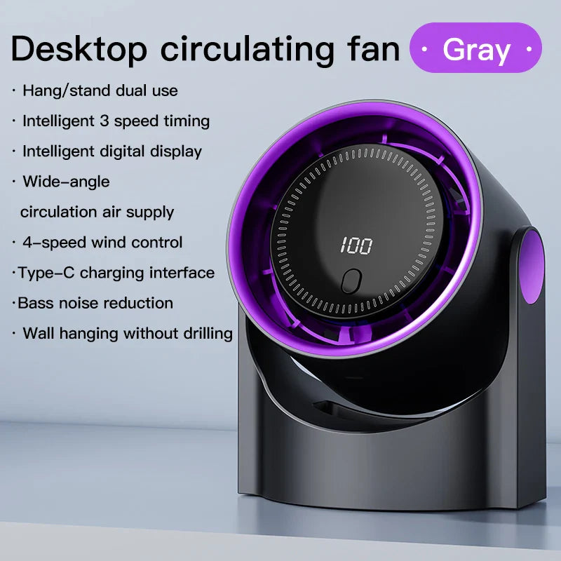 Aerolora Tischventilator | Rotorlos & Leise | 100 Stufen | USB-Bladeless Fan