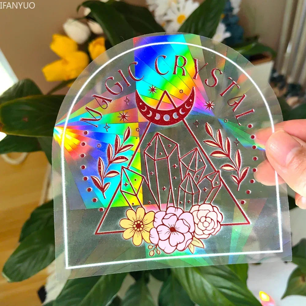 SunGlow Fenstersticker | 3D Regenbogen-Effekt | Selbstklebend & Wiederverwendbar