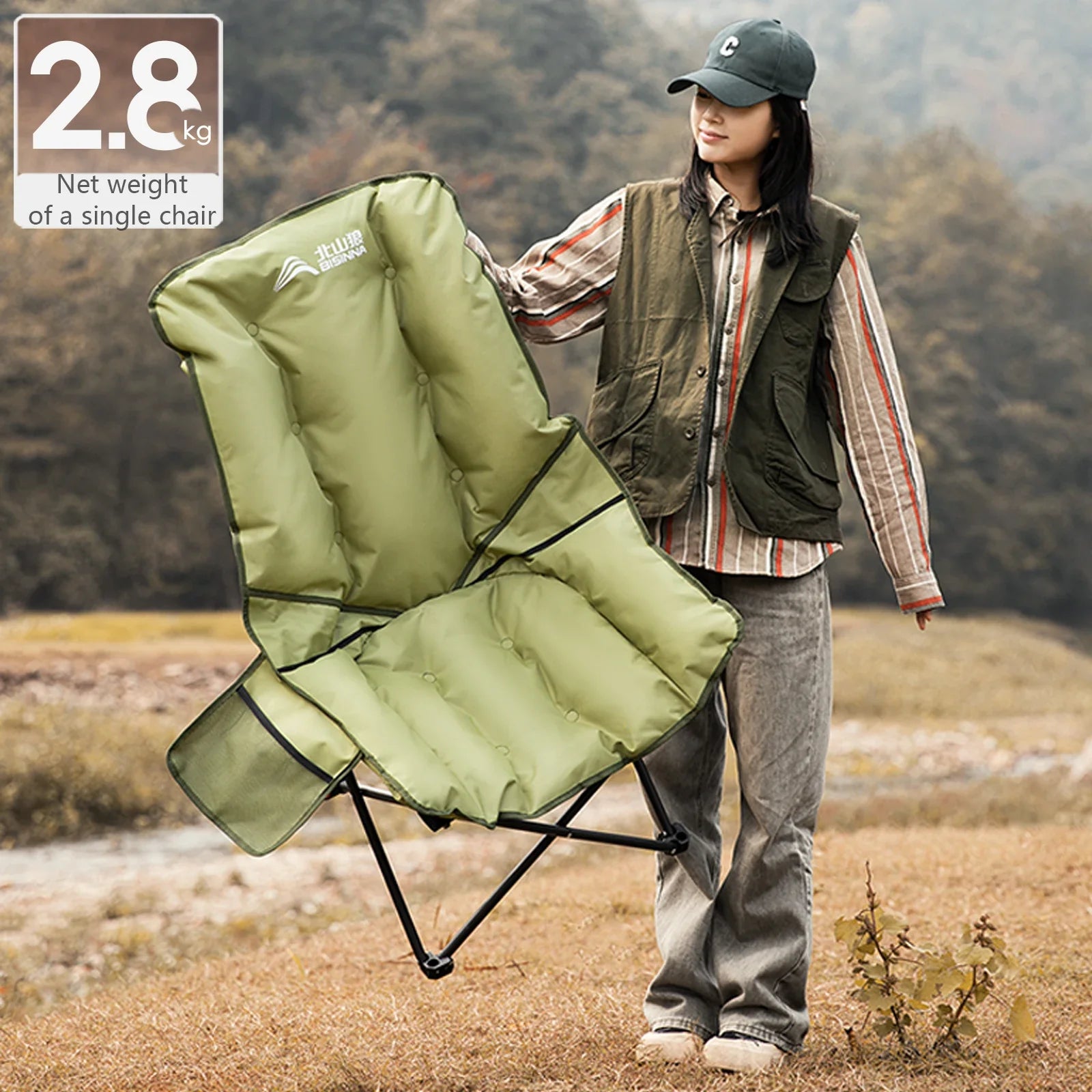 MoonRest LunaRelax Stuhl | Extra Weich & Verstellbar | Robuste Eisenkonstruktion | Für Camping und Picknick