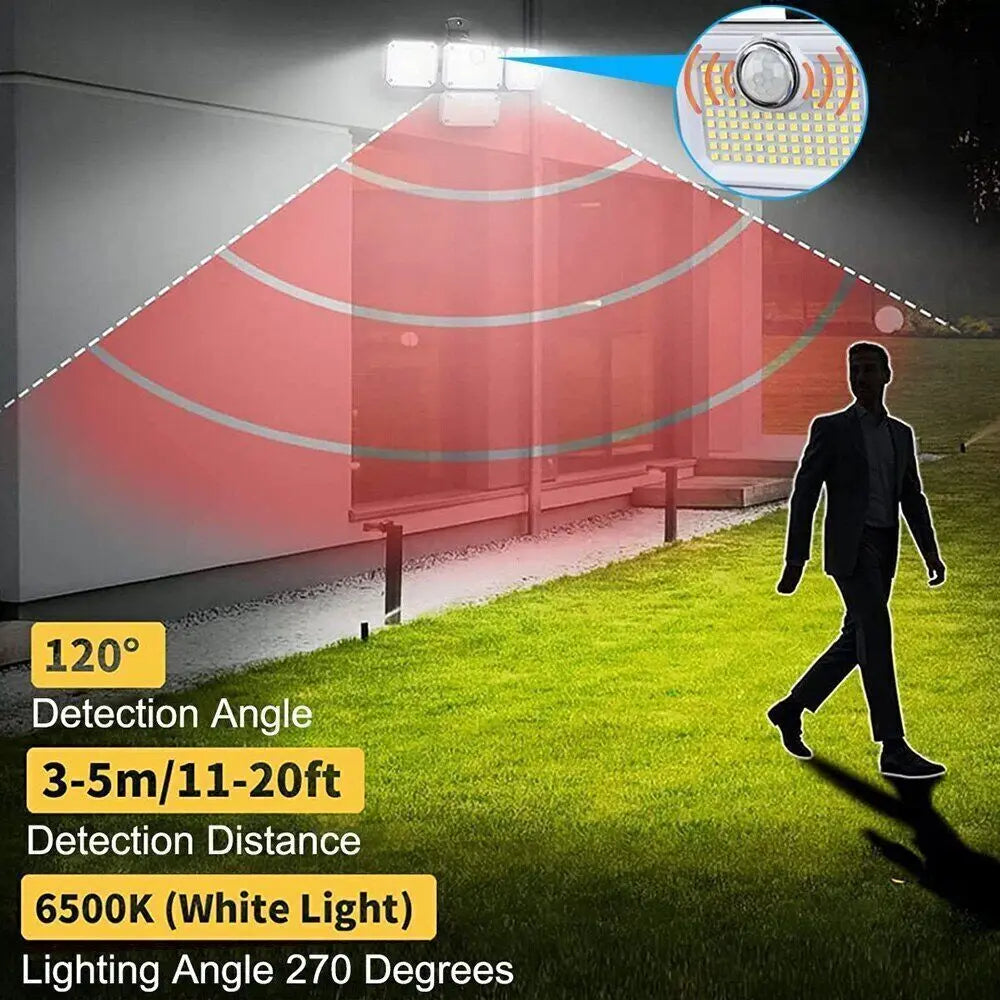 LumoGuard Solarleuchte | 2000 Lumen | Mit Bewegungsmelder | Solar betrieben