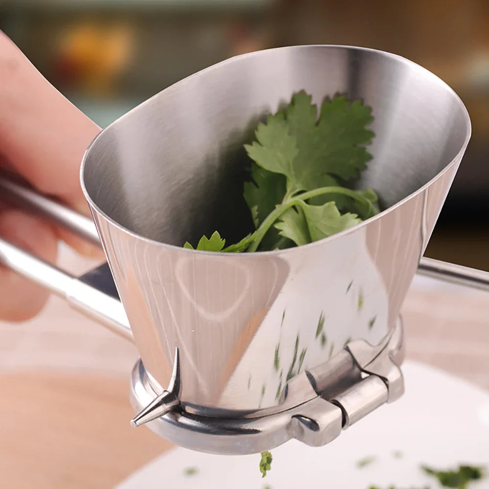 HerbaSlice Inox | Manuelle Kräuterzerschneider | Robustes Edelstahl | Kompakt & Vielseitig