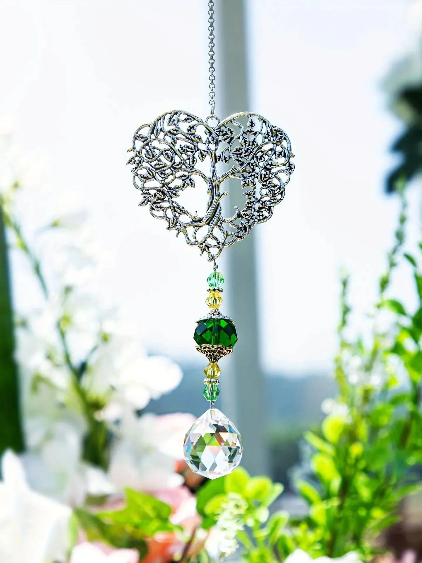 LumiTree | Kristall-Suncatcher Lebensbaum | Regenbogen-Effekt für Fenster & Garten