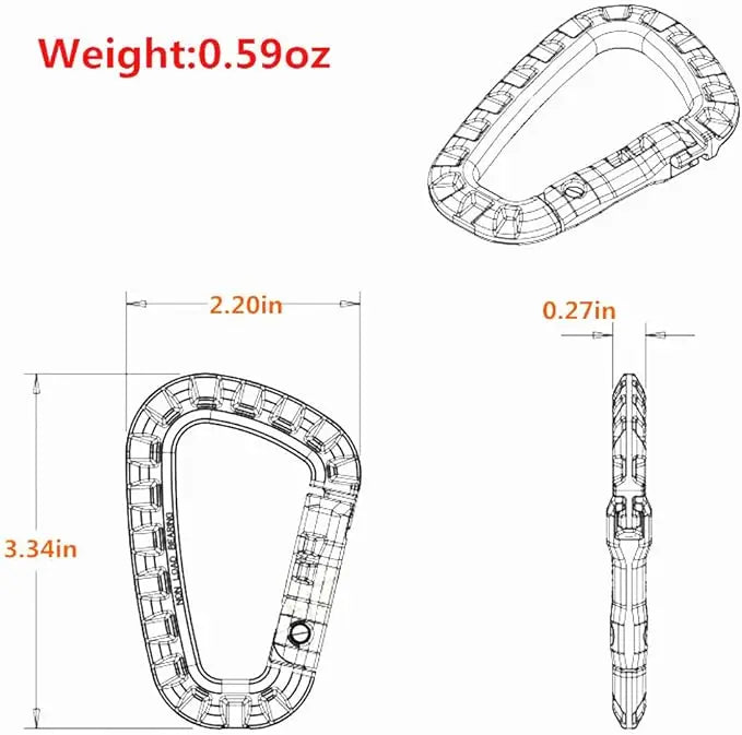 ClipMaster Karabiner | 5er-Set | Robustes ABS-Material | Kompatibel mit MOLLE-Systemen