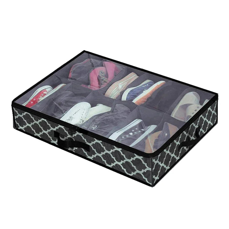 Subvento Unterbett Organizer | Faltbar & Staubfrei | Mit Sichtfenster & Griffen | Hellgrau  html Copy Edit
