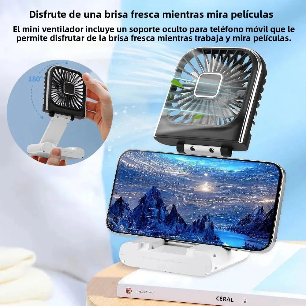 Coolio USB-Ventilator | 3 Windmodi & Rückwärtsfunktion | Für Büro, Reisen & Zuhause | Digitalanzeige & tragbar