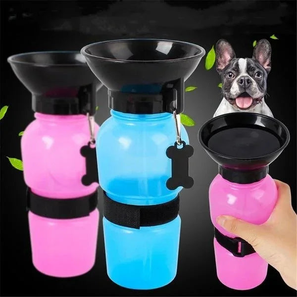AquaBuddy 2-in-1 Haustierflasche | Integrierter Napf | Auslaufsicher & Leicht | Tragbar | Für Hunde & Katzen